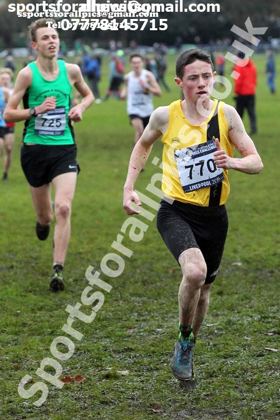 Mens under-17s, 2019 European Cross Country Trials and British Cross Challenge, Sefton Park, Liverpool.  Photo: David T. Hewitson/Sports for All Pics